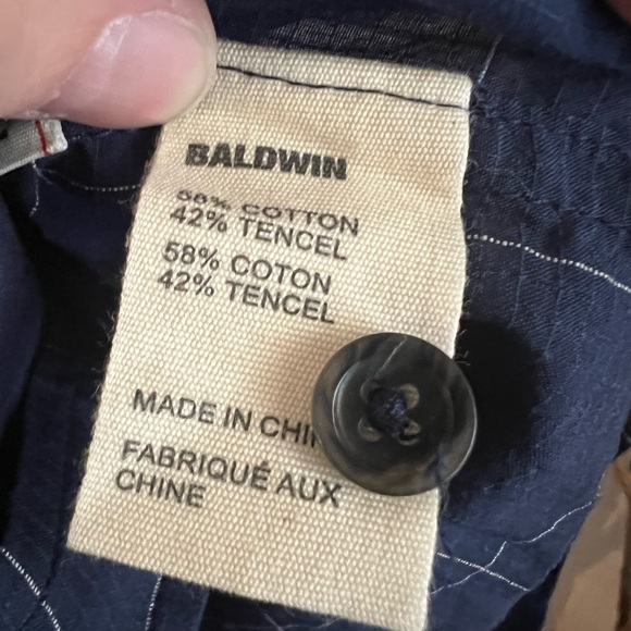 Baldwin Kansas City Navy Blue Button Down Collared Shirt - Picture 4 of 6